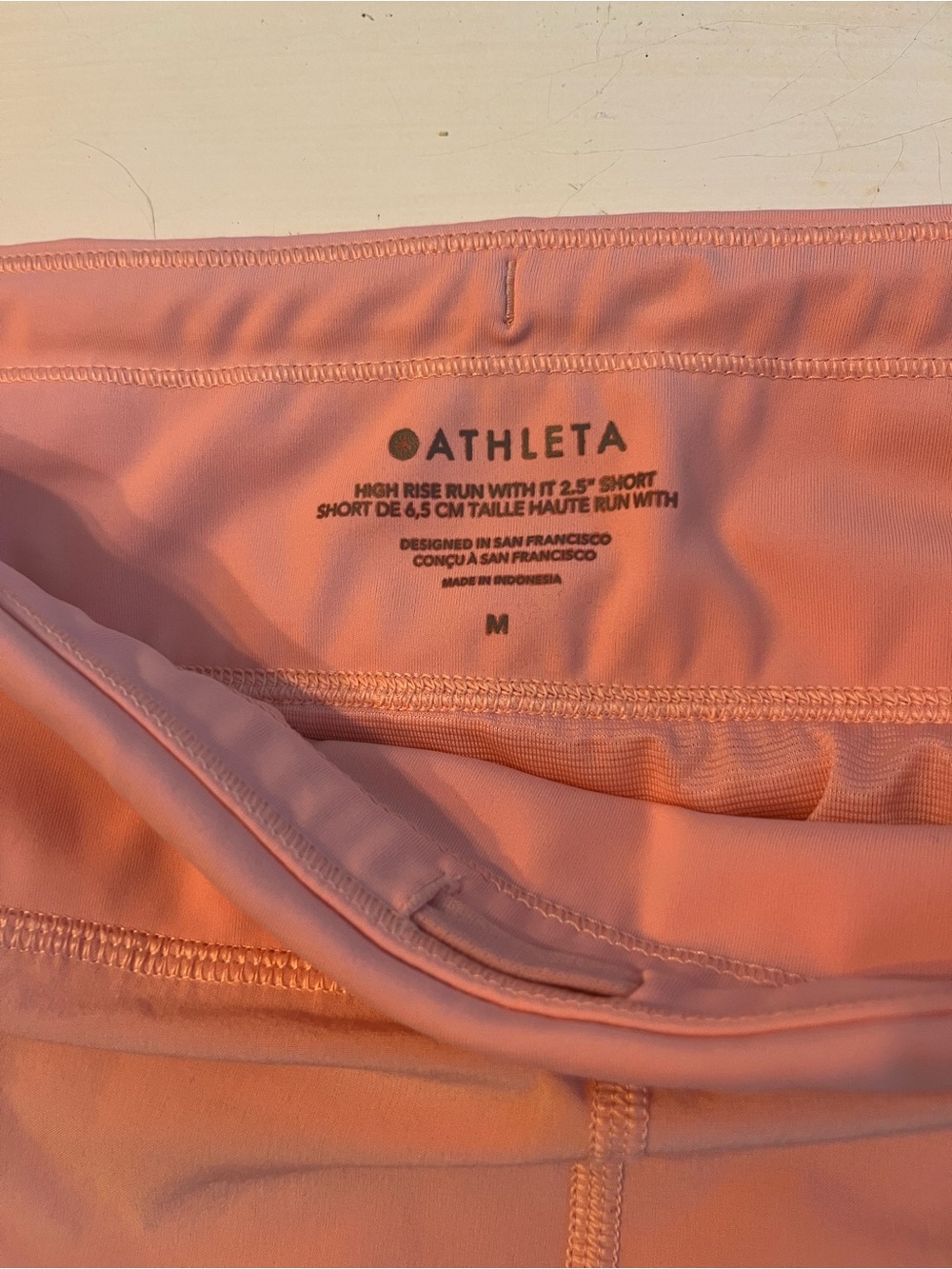 Athleta High-Rise Run Short - Coral Peach